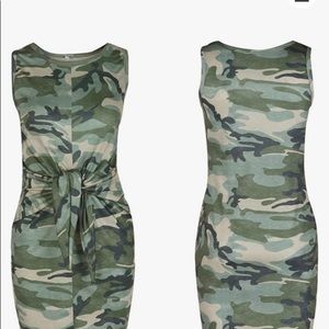 Women's Casual Drawstring Camouflage Dress by Joeoy